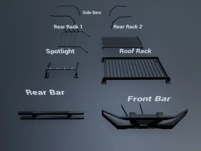 Sci-Fi Offroad Vehicle Low-poly 3D model