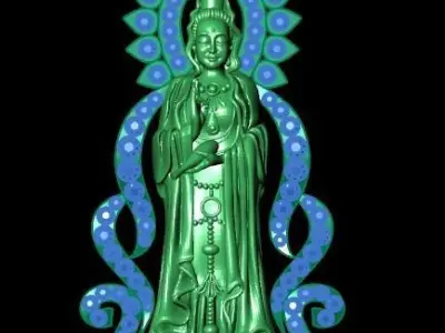Bodhisattva Quan Yin pendant 3D print model