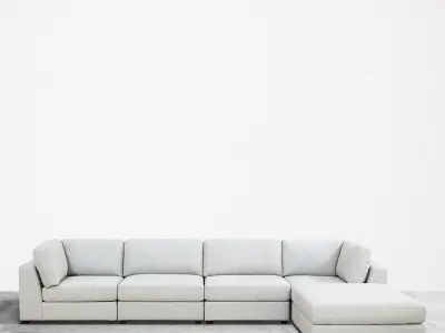 Kendrick Wide Reversible Modular Corner Sectional with Ottoman 3D model