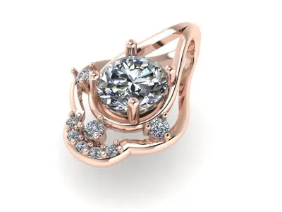 Diamond pendant 3d render 3D print model