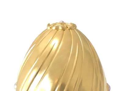 Easter Egg 2025 - Gold with Pearls Free 3D model