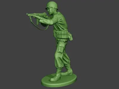 American soldier ww2 Shoot Stand2 A12 3D print model