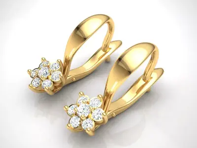 Earring E11 The luxury female earring with gems 3D print model