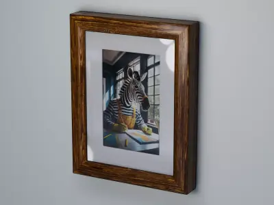 3D Beveled Photo Frame 6x8 -low and high poly Low-poly 3D model