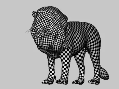 Lion basemesh Low-poly 3D model
