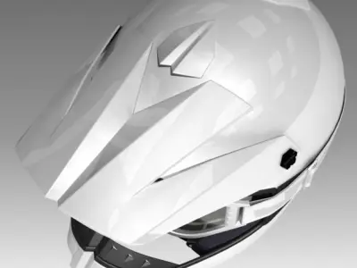 Motocross Helmet and Goggles 3D model