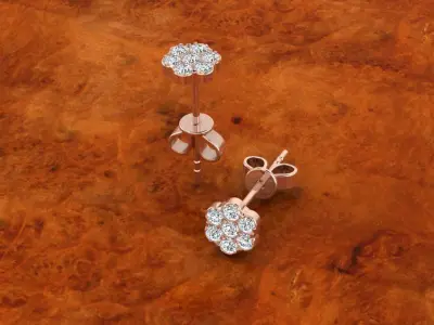 Diamond Jewelry Earring 3D print model buy