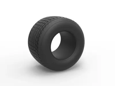 Dirt Sprint racing tire 3 Scale 1 to 25 3D print model