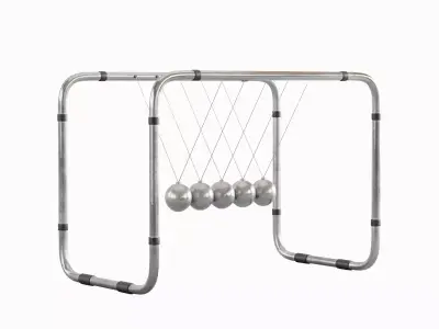 Newton Cradle Set Low-poly 3D model