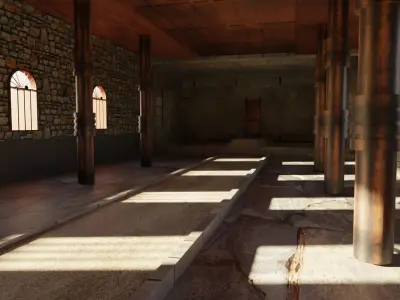 Kings Hall Interior Low-poly 3D model