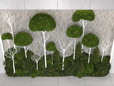 Moss tree wall decor Low-poly 3D model