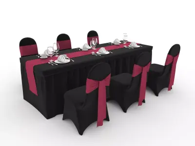 Banquet Table and Chair 146 3D model