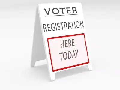 voter registartion sign board 3D 3D model