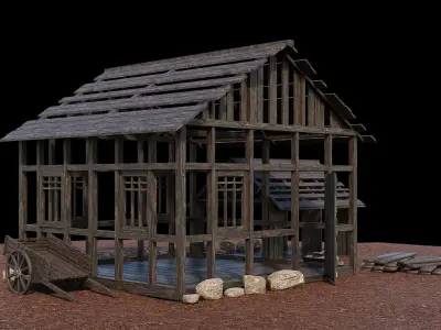 Medieval Village Asset 21- 4K Textures Game Ready Low-poly 3D model