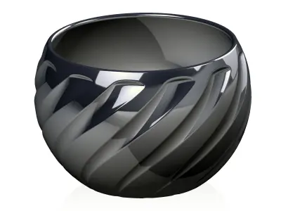 spvase clear glass cup with swirls 3D print model