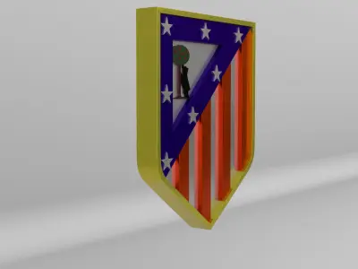 Club Atletico de Madrid Team Logo 3D model