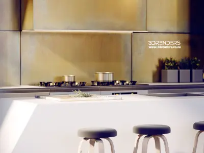 Corona - C4D Scene files - Modern Kitchen Interior 3D model