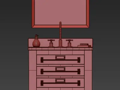 MERCANTILE POWDER WASHSTAND 3D model