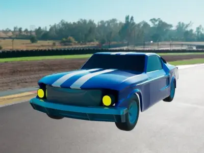 mustang car Low-poly 3D model