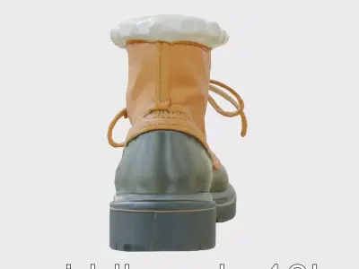 Worn-Out Winter Boots with Fur Model Pack Low-poly 3D model