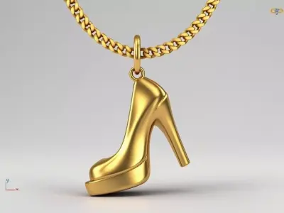 High Heel pendant charms - one inch pendant 3D print model 3D print model