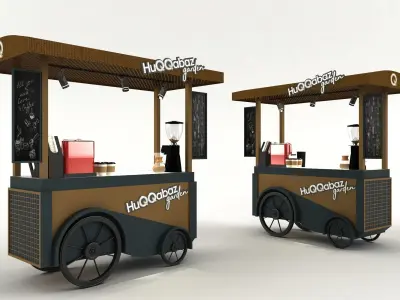 POP Stand 3D model 3D model coffee car new model 3D model 3D model