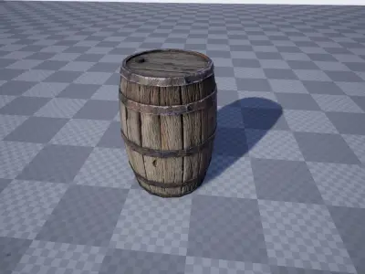 Vintage Crates Barrels and Chests For Unreal Engine 4 Low-poly 3D model