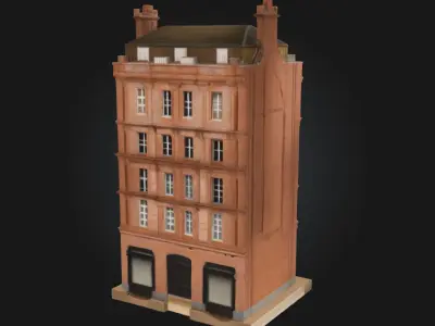 Grand Facade Model  Regal Architecture for Cinematic Worlds 3D model