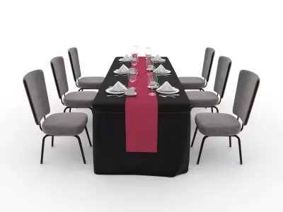 Banquet Table and Chair 150 3D model