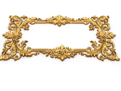 Plaster decorative frame ornament 03 3D model