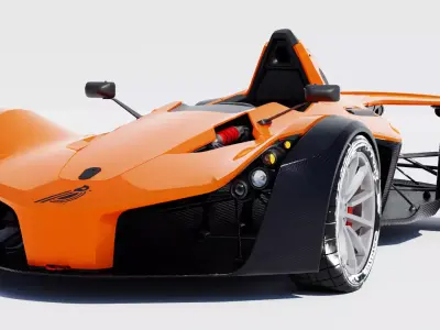 B a c V orange racing car 3D model