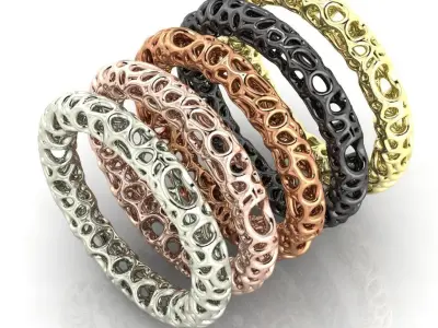 Wedding ring set 3D print model