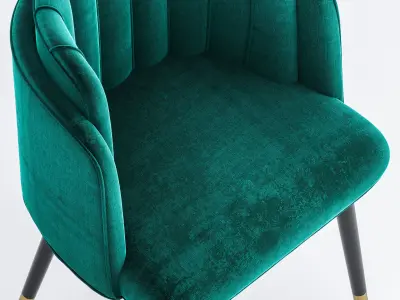 Velvet Dining Chair 3D model