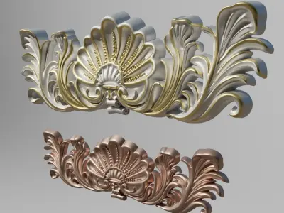 Central crown decor Low-poly 3D model