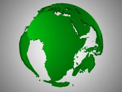 Globe Shell Dark Green 3D model