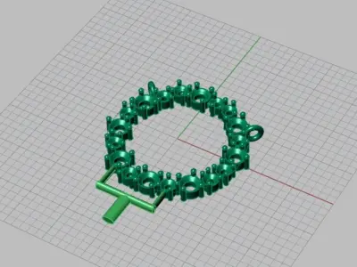 simple minimal diamond necklace  3D print model