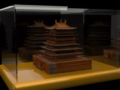 Chinese ancient  house  3D model get