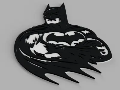 Batman Logo Picture Wall Free 3D print model