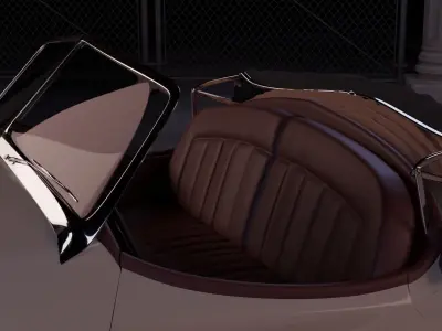 54 Jaguar XK140 2  Low-poly 3D model