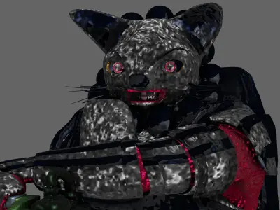 Muscler fox mask Free low-poly 3D model