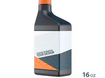 Motor Oil Bottle 16 oz 3D model