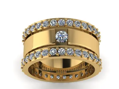 Luxury Engagement Diamond Ring 3d printable Model 3D print model