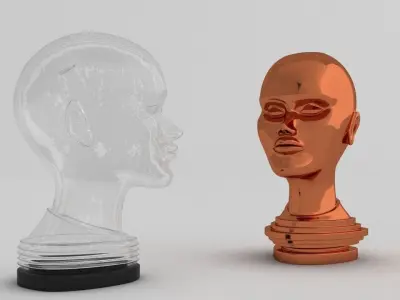 Deco Head Low-poly 3D model