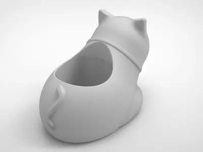 cat pattern vase 3D print model