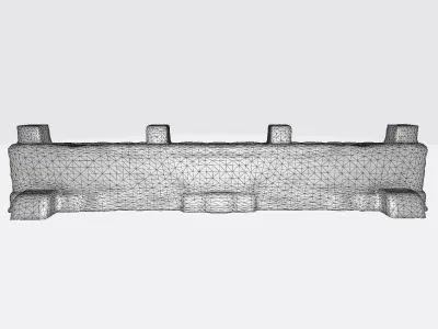 3d Model River Barrier System Protecting A Coastal City 3D model