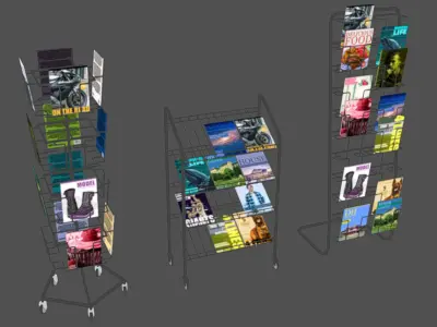 Magazine Racks Low-poly 3D model