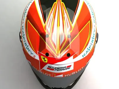 2014 Kimi Raikkonen Schuberth F1 Helmet Low-poly 3D model