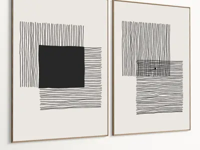 Plaster Two Photo Frame 431 Low-poly 3D model