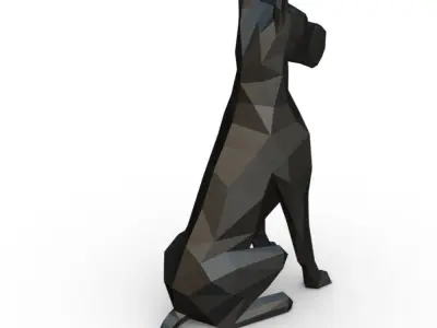 great dane low poly 3D print model