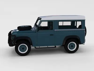 Full Land Rover Defender 90 Station Wagon rev 3D model